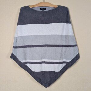Barefoot Dreams Ocean Breeze Poncho Grey striped One Size Cozychic Ultra lite